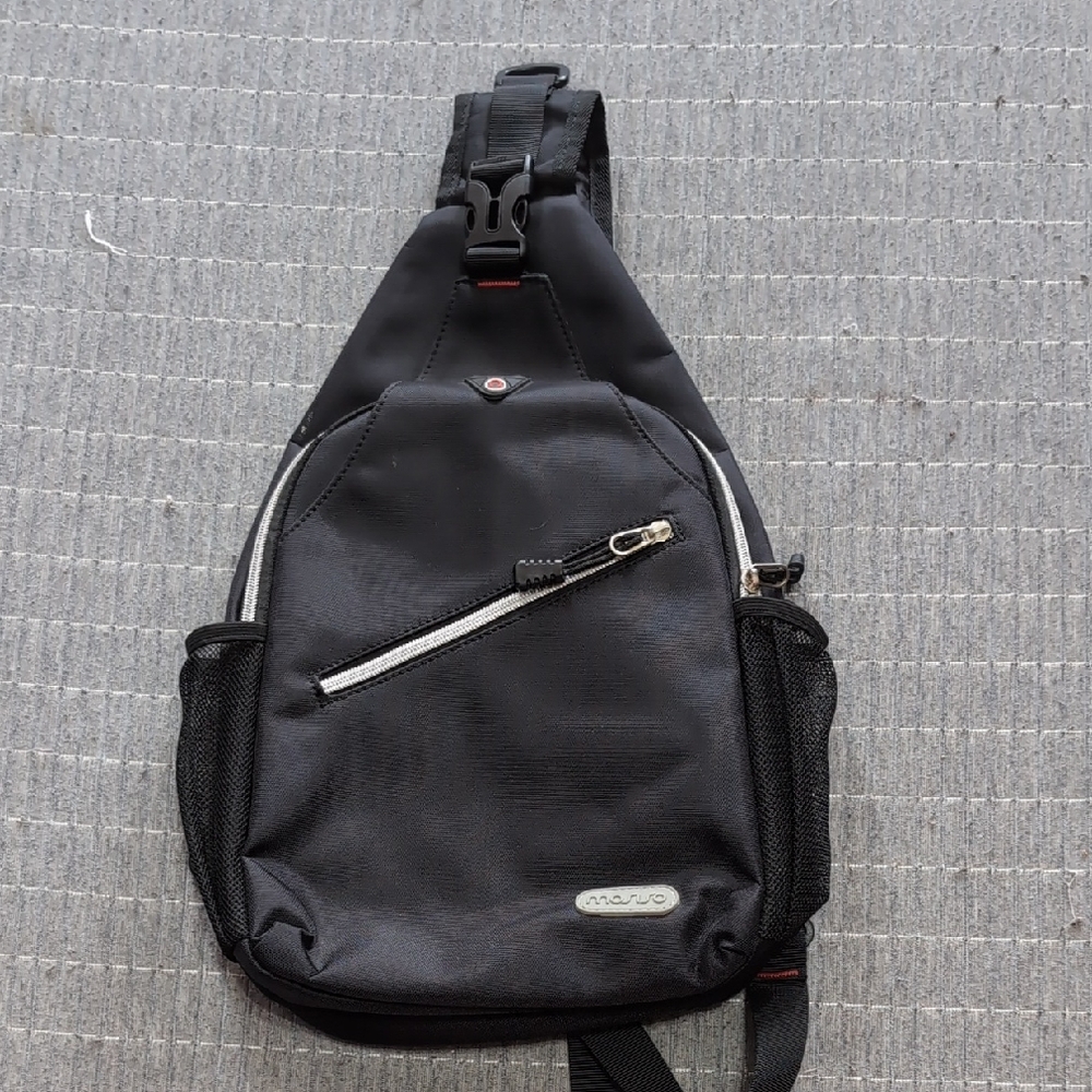 Men's Black Crossbody Sling Bag - Unbranded